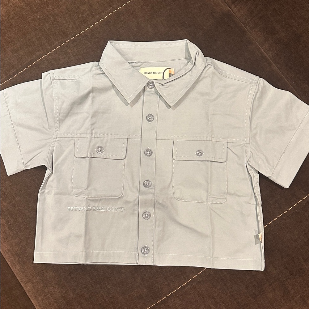 Honor The Gift Kids Uniform Button Up (Slate - Size 3-4)